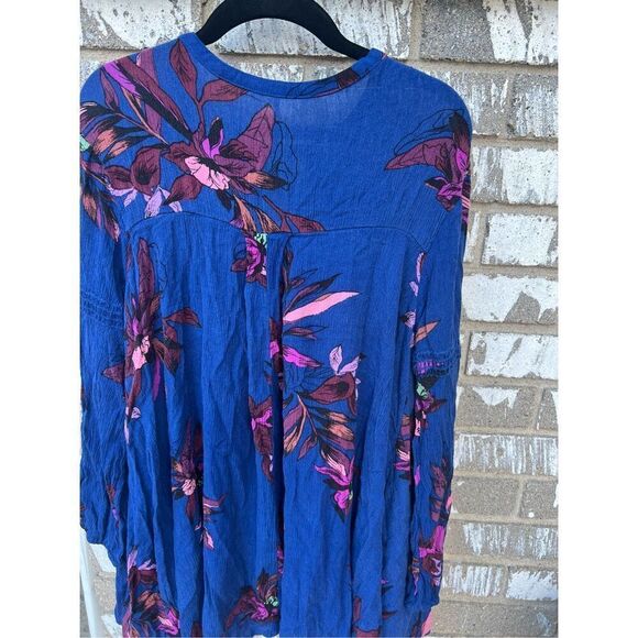 Free People Tunic Long Sleeve Floral Top Woman’s Size Small - Picture 12 of 13